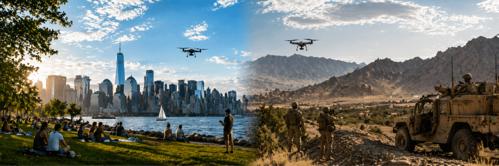 Dual-use defense technology — civilian and military drone applications